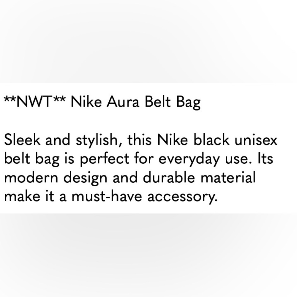 Nike Aura Black Waist Belt Bag - Jogging, Walking, Shopping | Hands Free - Picture 9 of 9